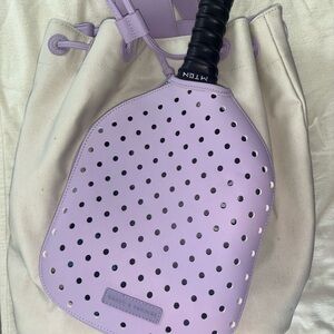 Poppy and Peonies Lavender Perforated Pickleball Bag